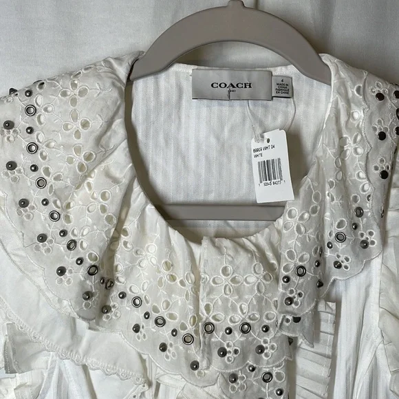 Coach ruffle prairie dress with studs size 4 - Picture 4 of 8